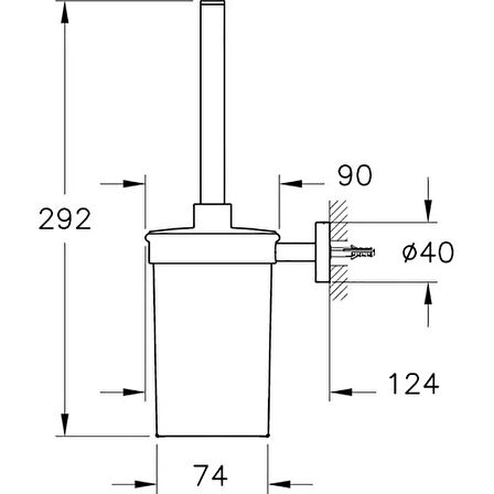 VitrA Base 200 Tuvalet Fırçalığı, Krom A44104