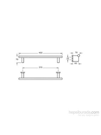 VitrA Diagon A44432 Uzun Havluluk Krom