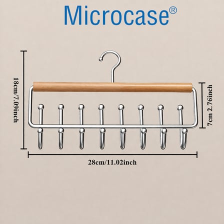 Microcase Çok Amaçlı 360 Derece Dönen Kancalı 16 Başlıklı Metal Elbise ve Şapka Askılığı 1 Adet AL5708