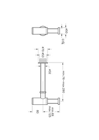 VitrA A4512326 Lavabo Sifonu-T Tipi-Bakır