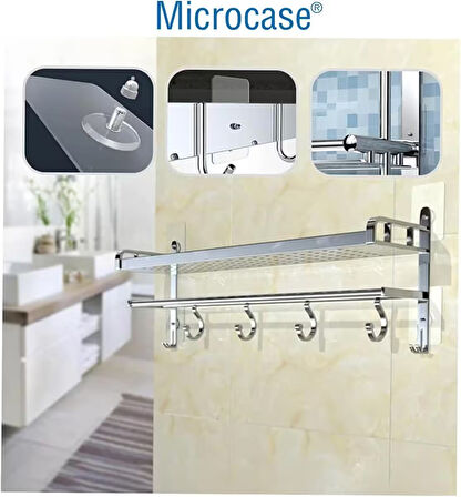 Microcase Güçlü Plastik Yapışkanlı 8mm Hanger Vidalı Eşya Ürün Raf Tutucu  Askılık 2 Adet - Şeffaf AL4264