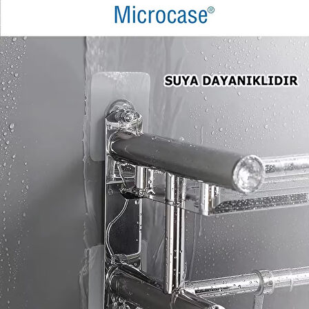 Microcase Güçlü Plastik Yapışkanlı 8mm Hanger Vidalı Eşya Ürün Raf Tutucu  Askılık 2 Adet - Şeffaf AL4264