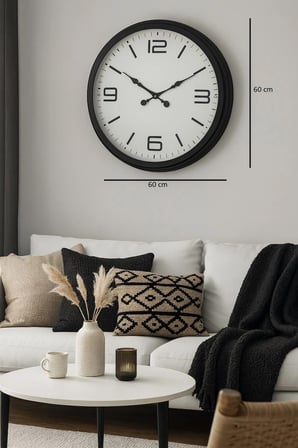 60 cm Siyah Metal Dizayn Duvar Saati iegxx