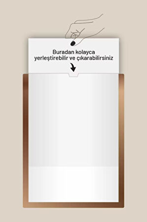3 Adet A4 Bronz Aynalı Belge Sertifika Çerçevesi Kendinden Yapışkanlı Kolay Değiştirilebilir Föylük