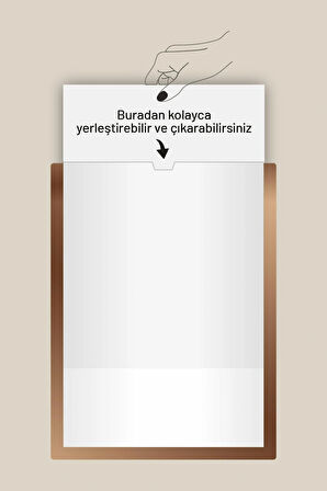 10 Adet A4 Bronz Aynalı Belge Sertifika Çerçevesi Kendinden Yapışkanlı Kolay Değiştirilebilir Föylük