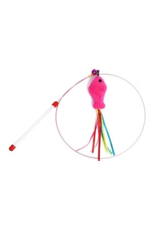 10 Adet Balıklı Kedi Oltası – 90 CM Oyun Oltası, Balık Figürlü Kedi Oyuncağı, Cat Teaser, Kedi Oyun Çubuğu