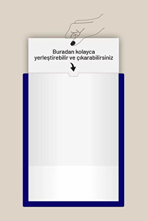  A4 Lacivert Belge Sertifika Çerçevesi Kendinden Yapışkanlı Kolay Değiştirilebilir Föylük
