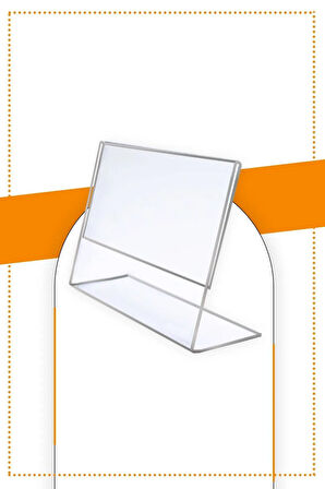 A4 L Tipi Yatay Masa Üstü 20'li Paket / 2.8 Mm Şeffaf Pleksi Föylük / Broşürlük