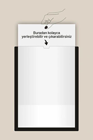 2 Adet A4 Siyah Belge Sertifika Çerçevesi Kendinden Yapışkanlı Kolay Değiştirilebilir Föylük