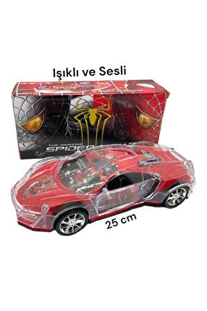 Spiderman Işıklı Sesli Çarp dön Oyuncak Araba 25 cm