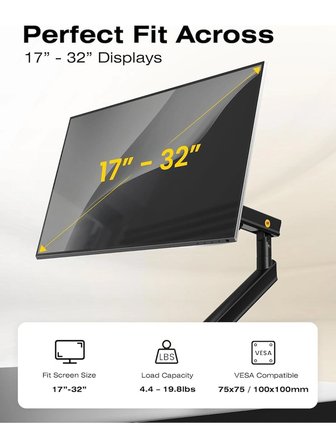 Nb Ergonomic North Bayou A5-B 17''-32'' Tek Kol 2-9 kg Vesa Uyumlu Monitör Standı 2026- 2027 Yeni Model