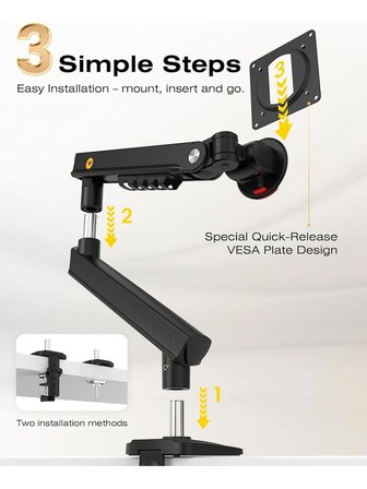Nb Ergonomic North Bayou A5-B 17''-32'' Tek Kol 2-9 kg Vesa Uyumlu Monitör Standı 2026- 2027 Yeni Model