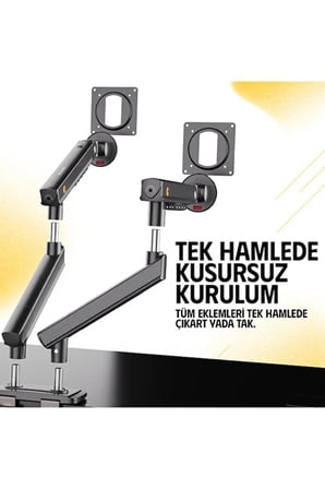Nb 17-27" Çift Kol 2-9 Kg Amortisörlü Monitör Standı A5-C Yeni Versiyon