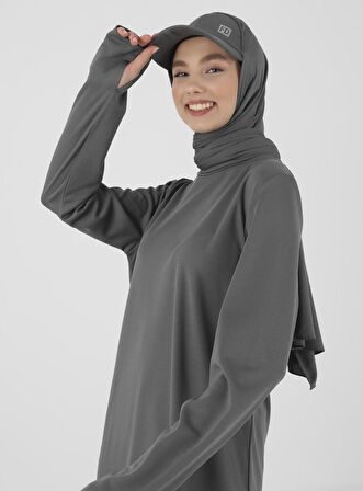 STYLE-HIJAB Kepli Spor Şal -  Gri