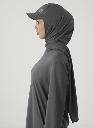 STYLE-HIJAB Kepli Spor Şal -  Gri