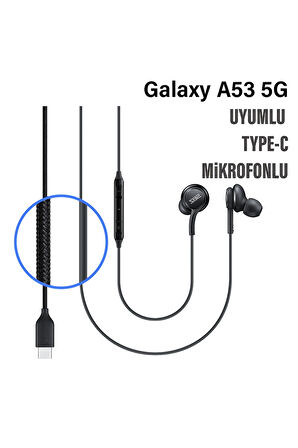 Samsung A53 Kulaklık Samsung Galaxy A53 5G Uyumlu Type C Kulaklık Mikrofonlu