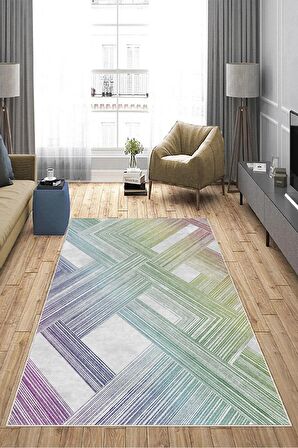 Multi Deko Deri Kaymaz Taban Modern Salon Saçaksız Halı A140