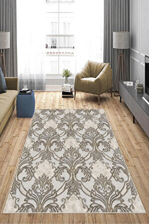 Vizon Deko Deri Kaymaz Taban Modern Salon Saçaksız Halı A141