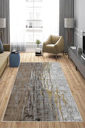 Vizon Deko Deri Kaymaz Taban Modern Salon Saçaksız Halı A156