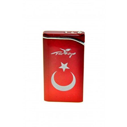 İsme Özel HDMARKETİM REZİSTANSLI RÜZGARDA SÖNMEZ METAL TÜRK BAYRAKLI ÇAKMAK ULTRA INCE 5833