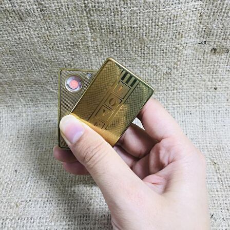 İsme Özel ŞARJLI ÇAKMAK GOLD KAPLAN DESENLİ