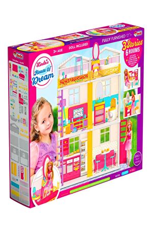 Linda'nın Düşler & Rüya Evi 3 katlı & 6 odalı - oyuncak ev & evcilik seti - oyun evi