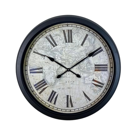 Siyah Heritage Atlas 60 x 60 Cm Metal Duvar Saati iegxx