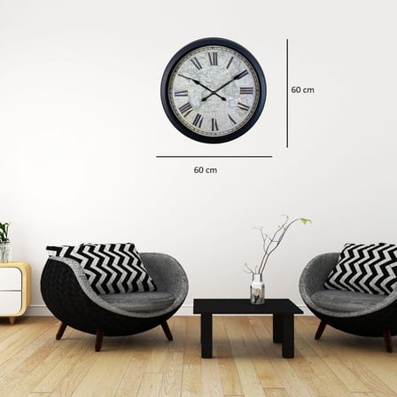 Siyah Heritage Atlas 60 x 60 Cm Metal Duvar Saati iegxx