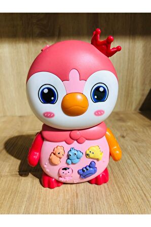 Penguen Funny Penguen Sesli ışıklı pembe renk
