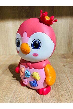 Penguen Funny Penguen Sesli ışıklı pembe renk