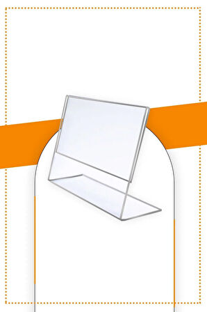 A5 L Tipi Yatay Masa Üstü 10'lu Paket / 2.8 Mm Şeffaf Pleksi Föylük / Broşürlük