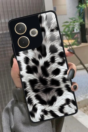 Oppo A5 Pro Uyumlu Leopar Tasarımlı Parlak Silikon Kılıf