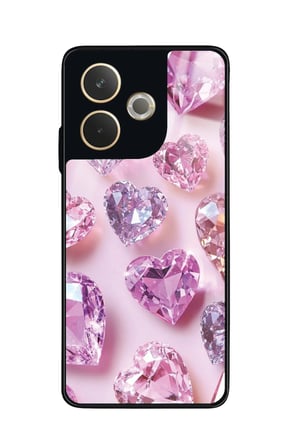 Oppo A5 Pro Uyumlu Simli Taş Tasarımlı Parlak Silikon Kılıf