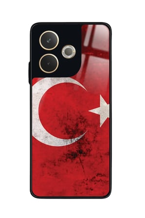 Oppo A5 Pro Uyumlu Türk Bayrağı Tasarımlı Parlak Silikon Kılıf