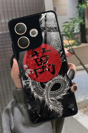 Oppo A5 Pro Uyumlu Dragon Tasarımlı Parlak Silikon Kılıf