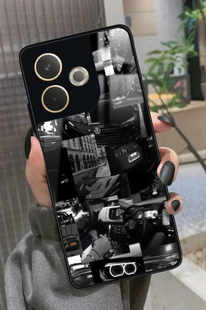 Oppo A5 Pro Uyumlu Araba Posteri Tasarımlı Parlak Silikon Kılıf