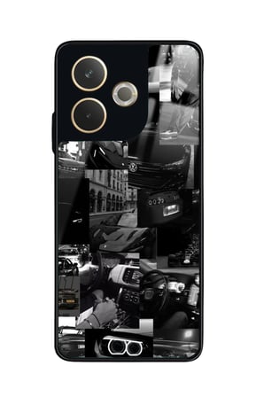 Oppo A5 Pro Uyumlu Araba Posteri Tasarımlı Parlak Silikon Kılıf