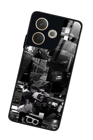 Oppo A5 Pro Uyumlu Araba Posteri Tasarımlı Parlak Silikon Kılıf
