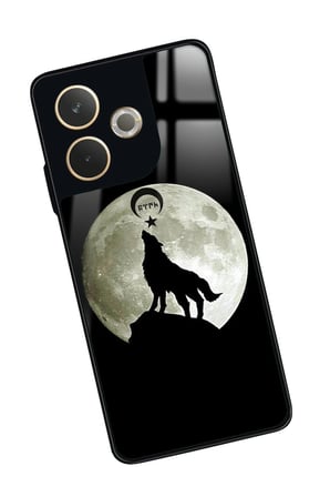 Oppo A5 Pro Uyumlu Bozkurt Tasarımlı Parlak Silikon Kılıf