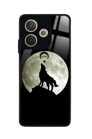 Oppo A5 Pro Uyumlu Bozkurt Tasarımlı Parlak Silikon Kılıf