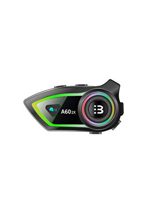 Vothoon A60 2X Motosiklet Kask Kulaklığı Bluetooth Intercom RGB Işıklı 2 Intercom Bağlantılı 300M Mesafe