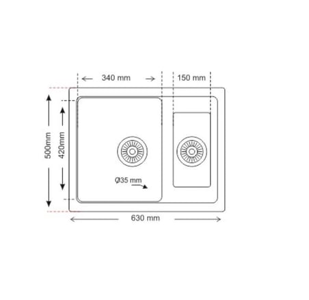 GRANİT EVİYE 63X50 KREM 1.5 GÖZ DAMLALIKSIZ MUTFAK EVİYESİ