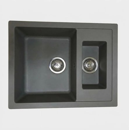 GRANİT EVİYE 63X50 GRİ 1.5 GÖZ DAMLALIKSIZ MUTFAK EVİYESİ