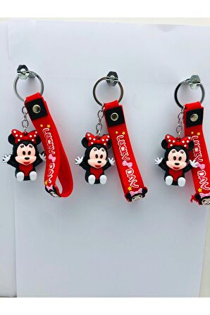 Minniee Mouse 3 Adet 3d Silikon Anahtarlık Oyuncak Ve Çanta Aksesuarı