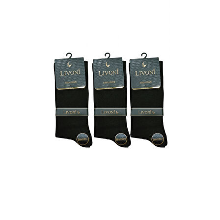 Livoni Dikişsiz Bambu Erkek  Soket Çorap 3 Adet