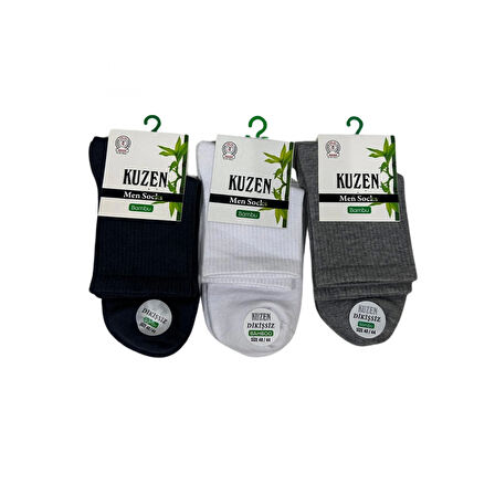 Kuzen Dikişsiz Yarım Konç Bambu Erkek Çorap 6 Adet