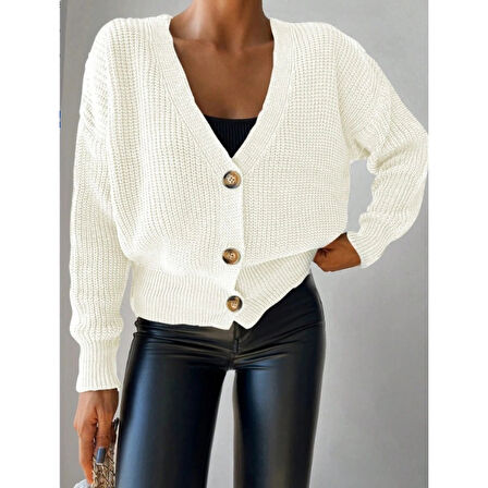 MARSiLYAN- Düğme Detay Triko Bluz