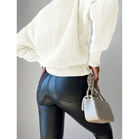 MARSiLYAN- Düğme Detay Triko Bluz