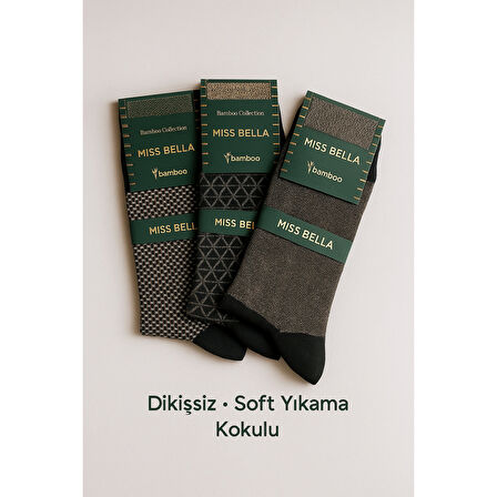 Missbella Bambu Desenli Erkek Çorap 10 Adet