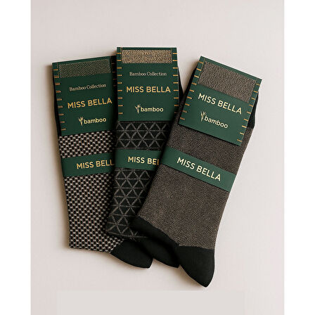 Missbella Bambu Desenli Erkek Çorap 10 Adet